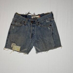 Levis‎ Shorts Womens 31 Blue Distressed Denim Cut Off Vintage Patch Daisy Dukes